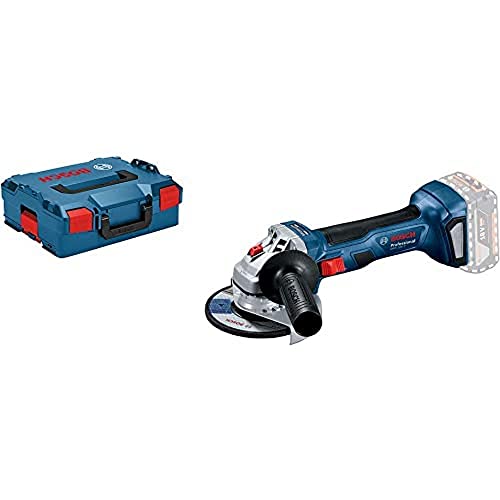 Bosch Professional 18V System Akku Winkelschleifer GWS 18V-7 (inkl. Zusatzhandgriff, Aufnahmeflansch, Schutzhaube, Schnellspannmutter, Zweilochschlüssel, L-BOXX-Einlage, L-BOXX, ohne...