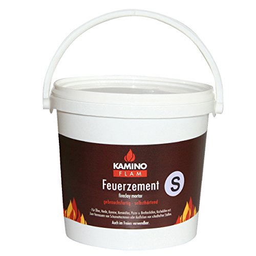 KaminoFlam Feuerzement 3 kg - Ofen Schamottmörtel hitzebeständig - Schamottemörtel feuerfest - Ofenzement für Herd, Kamin, Kaminofen & Pizzaofen