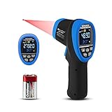 Infrarot Thermometer AP-1500C Hochtemperatur-Laserthermometer Infrared Thermometer -58~2732°F/-50~1500°C D:S=30:1 Buntes LCD-Display，Einstellbarer...
