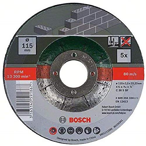 Bosch 2609256334 DIY Trennscheiben Stein 115 mm ø x 2.5 mm gekröpft